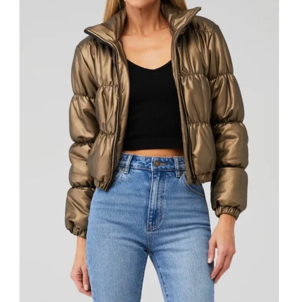 BB DAKOTA Bronze Puffer Jacket Size M - Picture 3 of 6